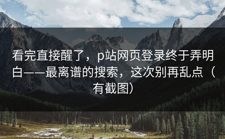 看完直接醒了，p站网页登录终于弄明白——最离谱的搜索，这次别再乱点（有截图）